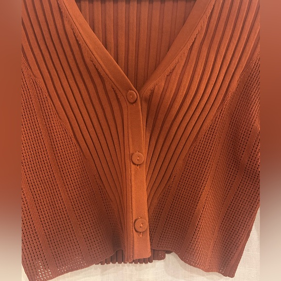 ba&sh Rust Button Down Ribbed Top - Picture 6 of 8